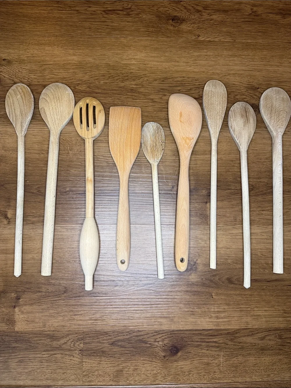 Wooden Spoons & Spatula Set Various Lengths & Sizes Farmhouse Country Cabincore